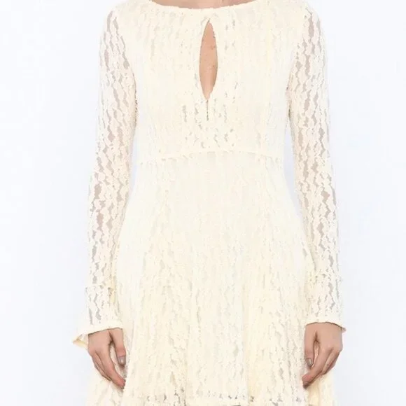Free People Lace Keyhole Long Sleeve Dress - Picture 2 of 13